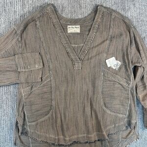 Free People We the Free By The Shore Long Sleeve Women's XL Oversized Shirt‎ NWT